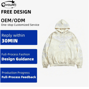 Youmi Tùy Chỉnh Dịch Vụ OEM Chất Lượng Cao Bán Buôn 500gsm 100% Bông Vàng Cổ Điển Quá Khổ Unisex Chuyển In Mans Áo - Product Image 1