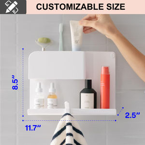 Estante Flotante para Mesita de Noche, Organizador de Pared sin Taladro, Estante de Pared para Cargador de <span class=keywords><strong>Teléfono</strong></span> y Control Remoto - Product Image 2