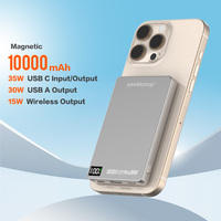Ultra-Slim 10000mAh USB C 35W Banque de charge rapide sans fil magnétique 10W Chargeurs portables compatibles 15W 20W 30W Utilisation en extérieur