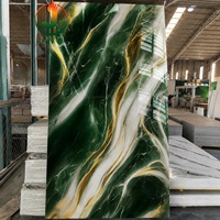 Panneau mural en PVC marbré UV brillant pour cuisine, imperméable, pour décoration murale extérieure et intérieure, panneaux muraux UV