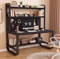 Bureau d'ordinateur avec panneau perforé, idéal pour la maison, adapté aux petits espaces, bureau d'étude pour étudiants, étagère intégrée, roulettes pivotantes, modèle 0626