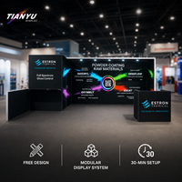 Système de stand d'exposition modulaire en aluminium TIANYU pour conférences, événements, salons professionnels et showrooms, avec panneaux muraux en tissu