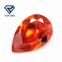 Qualité 5A 2x3mm-10x14mm, taille poire orange/orange rouge zircone cubique pierres précieuses en vrac en forme de poire synthétique découpées à la machine pierres CZ