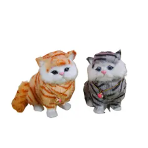 크리스마스 홈 데스크탑 장식 용품 2024 징글 벨 모델로 시뮬레이션 된 아름다운 귀여운 재미 야옹 고양이