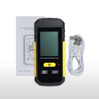Testeur de rayonnement électromagnétique professionnel 3-en-1, triple détection, écran LCD numérique 3-1/2 chiffres, alarme sonore et lumineuse pour