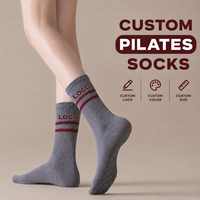 Chaussettes de sport antidérapantes à rayures avec logo personnalisé pour yoga, pilates, entraînement, barre, ballet, intérieur, maison, gym