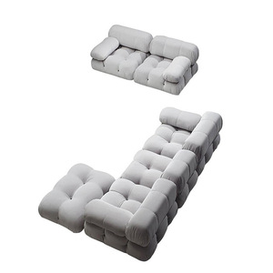Canapé modulaire en velours Mario Lamb, canapé nuage pour petit appartement, salon, mobilier simple, combinaison de meubles, canapé en tissu de loisirs - Product Image 5