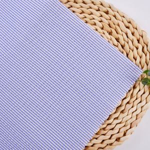 Tùy Chỉnh Màu Xanh Sọc Mềm Mại Thoáng Khí Muối Shrank Nhăn 100% Bông Dệt In Kỹ Thuật Số Vải Cho Áo Sơ Mi Và Túi Xách Chàng Trai & Cô Gái - Product Image 2