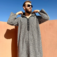 Djellaba Caftan Marocain Traditionnel pour Homme en Polyester Durable