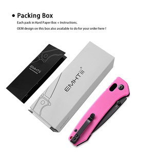 Xu hướng 2025 G10 D2 đầy màu sắc xử lý EDC ngoài trời ngoài trời cắm trại Túi săn bắn gấp emhtiii dao cho giáng sinh trình bày - Product Image 6