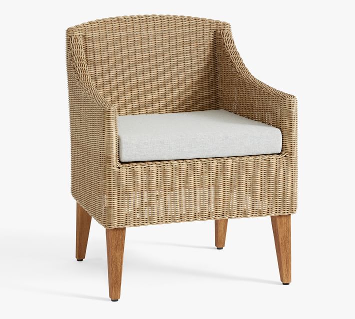 Outdoor resin wicker dining table set furniture all-weather wicker dining armchair