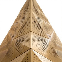 Panneau perforé en aluminium moderne pour revêtement de façade - Écologique et ignifuge pour murs-rideaux
