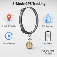 Vente en gros usine : Mini traceur GPS pour animaux de compagnie IP67 2G GSM avec fonction sonnette, suivi de localisation en temps réel et clôture géographique pour chiens et chats