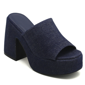 CHICKITA Block Heel Platform Mules Spin One-Band Platform Sandals AZUL VAQUERO on dating - Product Image 1