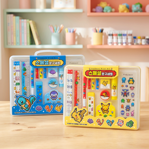 Ensemble de papeterie en plastique spécial, motifs aléatoires, fournitures scolaires coréennes pour enfants, crayon, gomme, taille-crayon, cadeau pour étudiants sur le thème de l'anime - Product Image 3