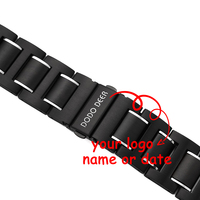 DODO DEER Bracelet de montre en bois et acier inoxydable, édition limitée, étanche, réglable, 24 mm, bracelet noir en ébène, fermoir papillon pour montre