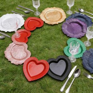 Meilleures ventes : Ensemble de vaisselle de table de luxe élégant de 13 pouces, rouge, pour dîner de mariage, assiette de présentation, fruits, hôtels et réceptions, vente en gros économique - Product Image 1