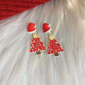 Noël arc perle bonhomme de neige arbre de noël boucles d'oreilles goujons simples tempérament lumière luxe haut sens goujons - Product Image 3