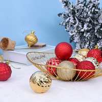 Boules de Noël en plastique de couleurs mélangées, ornements suspendus pour arbre, boules rondes brillantes et facettées pour la décoration de vitrine et de plafond