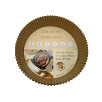 150 doublures carrées brunes antiadhésives pour friteuse à air, 8 pouces, résistantes à la graisse, écologiques, imperméables, compatibles four, jetables en papier