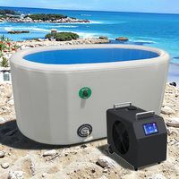 Refroidisseur d'eau pour bain froid 0,5HP 1HP 1,5HP 2HP Équipement d'échange de chaleur de réfrigération Pompe de refroidissement pour bain de glace Moteur inclus