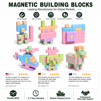 30 blocs de construction magnétiques en plastique imperméables, couleurs macaron, cubes de 2,5 cm, jouets sensoriels STEM pour les enfants de plus de 3 ans