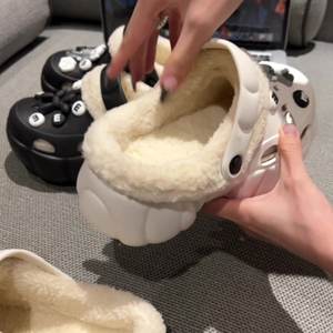 <span class=keywords><strong>Mules</strong></span> en fourrure à talon compensé, chaussures à enfiler en polaire tendance, antidérapantes, <span class=keywords><strong>mules</strong></span> en fourrure pour l'hiver - Product Image 2