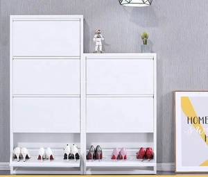 Zapatero de Diseño Sencillo y Ultrafino de Acero con Cubo Abatible, Juego de Gabinetes para Zapatos Colgante de Pared Suspendido para Porche de Familias Pequeñas - Product Image 5