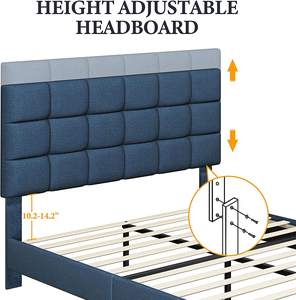 Morden – lit de luxe en cuir à plateforme complète, lit king size, queen, lit superposé rembourré, cadre, meubles de chambre à coucher, ensemble de lit - Product Image 4