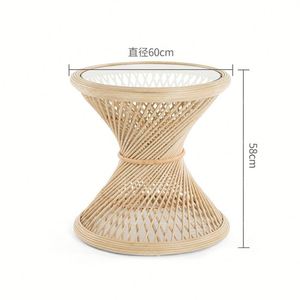Meubles d'art en rotin <span class=keywords><strong>lit</strong></span> en rotin naturel Simple moderne créatif chambre chez l'habitant hôtel taverne rotin Art <span class=keywords><strong>lit</strong></span> double - Product Image 5