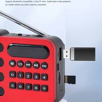 Radio portable stéréo 3W avec écran LCD ABS, recharge solaire, Bluetooth, lecture USB et carte TF pour l'extérieur, la maison et les loisirs