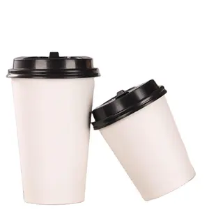 Hot Drinking Cups Custom printing Logo Single Double wall Paper Cups 8oz Coffee Paper Cups