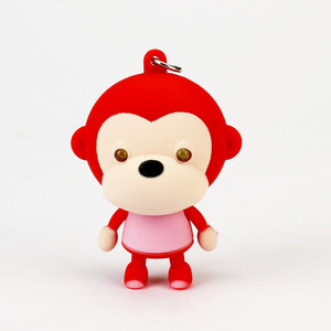 <span class=keywords><strong>Led</strong></span> PVC khỉ móc khóa với đèn pin và âm thanh bù đắp in ấn phim hoạt hình keyrings cho quà tặng - Product Image 1
