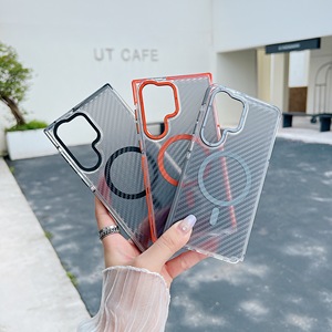 Funda Magnética para Teléfono Móvil con Patrón de Fibra de Carbono para <span class=keywords><strong>Samsung</strong></span> S26 S25 S24 S23 S22 Ultra 25A 34 A35 A54 A55, Funda Antigolpes - Product Image 1