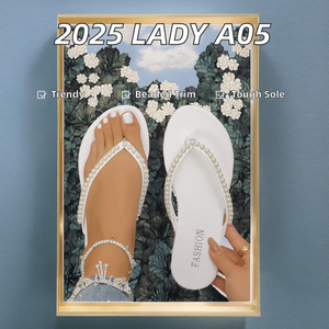 Sandalias Romanas Planas con Tiras, Diseño Nuevo 2025, Talla Grande, Estilo Europeo Americano, Moda de Verano para Mujer, Cristal, para Exteriores, Modelo Y666 - Product Image 2