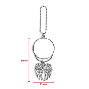 Hot sales Double sided printing Blank Sublimation Metal Angel wings Car Hanging Ornament Pendant