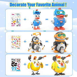 Ensemble de jouets animaux à construire 3-en-1 pour enfants, canard, coq et pingouin, ensemble de jouets interactifs à démonter avec des sons et des actions uniques - Product Image 5