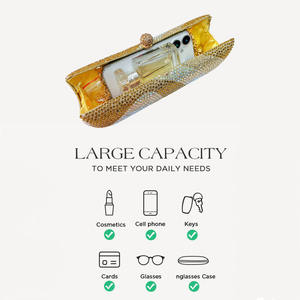 新到奢华女装设计师婚礼舞会晚会晚装手拿包奢华新娘钱包配水钻长手提包 - Product Image 5