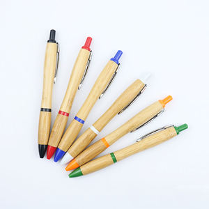 Stylo écologique en bois recyclé, stylo à bille personnalisé en bambou biodégradable, en paille de blé - Product Image 1