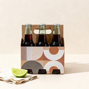 Caja <span class=keywords><strong>de</strong></span> Papel Portátil Personalizada para Cerveza, con Logotipo Personalizado, para Café, Leche, Té, Botellas <span class=keywords><strong>de</strong></span> Vino, Caja <span class=keywords><strong>de</strong></span> Exhibición para Cócteles y Jugos - Product Image 2