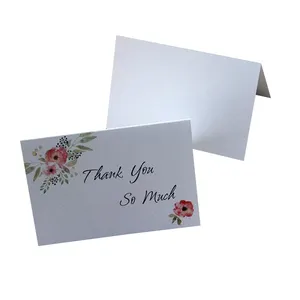 Wholesale custom printing greeting note paper folding handmade thank you cards with envelopes