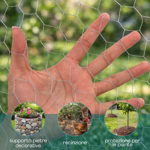 Grillage en acier hexagonal 1x10 m, 16 mm, épaisseur 0,5 mm, pour clôture de jardin et protection - Product Image 3