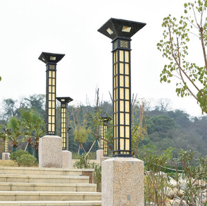 Lampadaire de jardin extérieur en métal avec abat-jour en verre LED, lumière blanc chaud doux 2700K, IP66, non-démontable, AC 220V, capteur de mouvement, alimenté par énergie solaire - Product Image 3