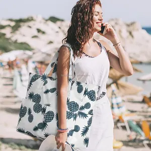 Bolsa de praia leve de luxo personalizada para mulheres, bolsa de praia leve de luxo com grande capacidade para viagem de barco, bolsa de praia de alta qualidade