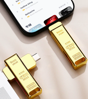 Unidad Flash USB 2.0/3.0 Giratoria de Metal Dorado, OTG 2 en 1 Tipo C, Pendrive de 32GB 64GB 128GB, Suministro al por Mayor