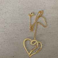 Collier avec plaque personnalisée en acier inoxydable, lettre de nom personnalisée, pendentif en forme de cœur, collier avec plaque de nom, bijoux personnalisés