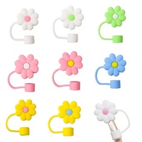 Nouveau réutilisable 10mm Silicone paille Topper gros Bar accessoires Silicone capuchon couvercle couvercle en forme de boire rose fleur paille couverture