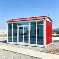 Maison conteneur en verre de luxe de 20 pieds, préfabriquée et modulaire, pour bureau, dortoir, salon, boutique