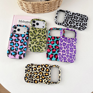 Ốp điện thoại iPhone Air 13 14 15 16 17 Pro Max họa tiết da báo thời trang 2 trong 1 chất liệu TPU+PC, viền sóng, cảm giác cầm thoải mái, vỏ cứng - Product Image 1