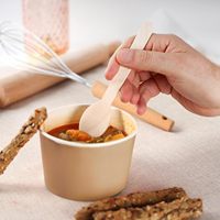 Ensemble de couverts jetables biodégradables sans plastique en bois (couteau, cuillère, fourchette) pour restaurants de restauration rapide et fêtes à domicile